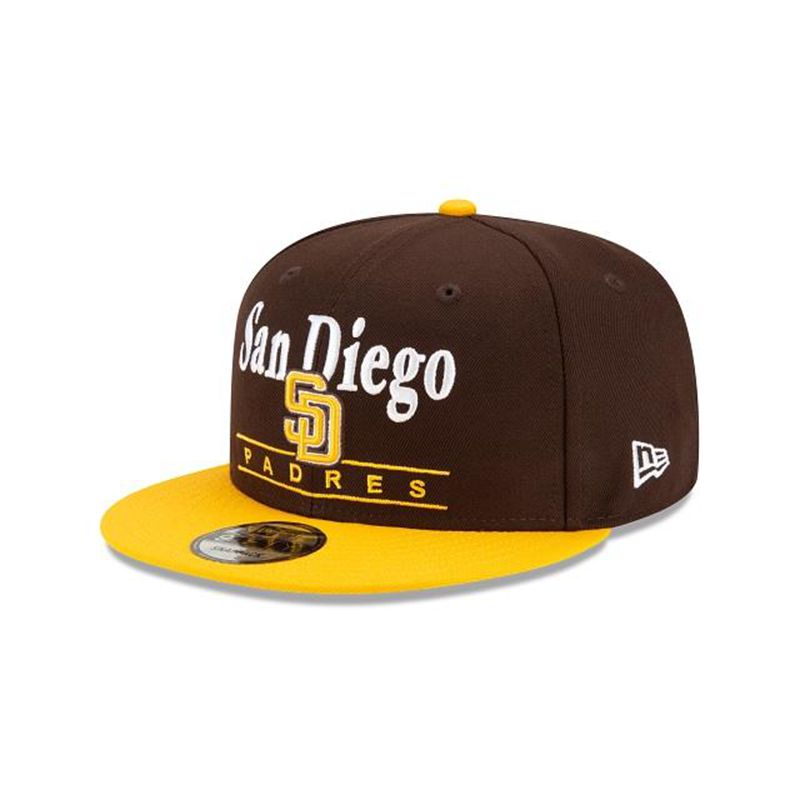 MLB San Diego Padres Two Tone Retro 9Fifty Snapback (FQH9637) - Brown New Era Caps